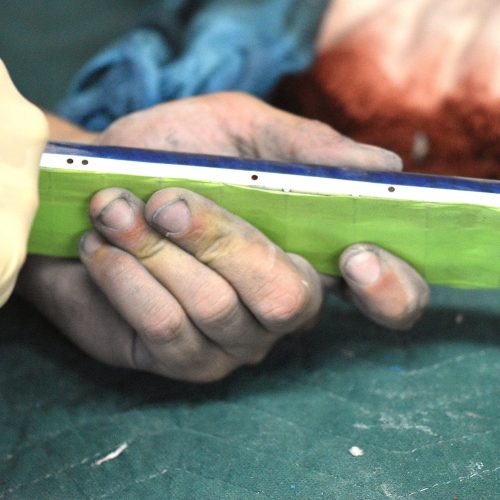 VCI - Zac sanding neck between sprays (October 2025)